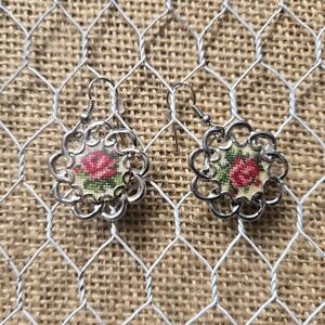 Floral Silver Earrings
